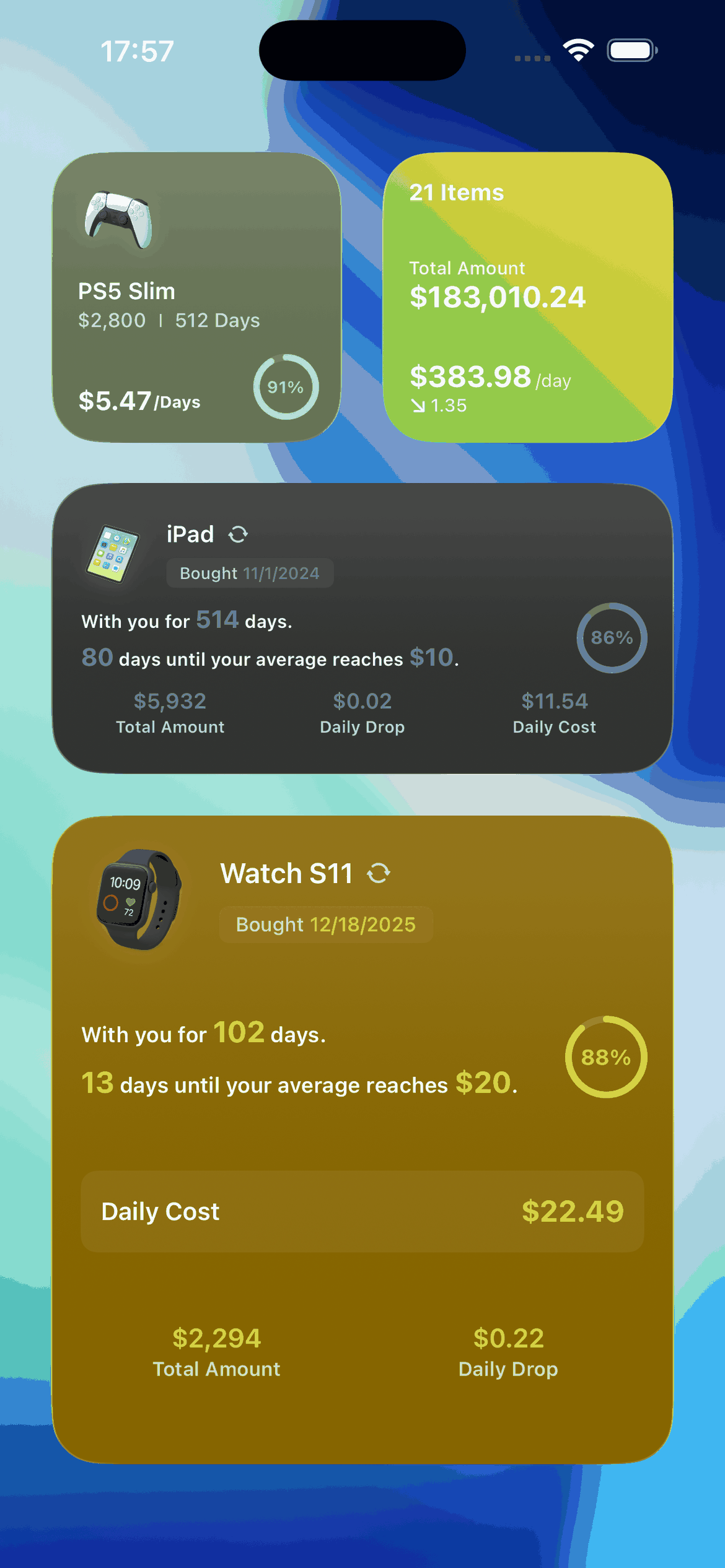Colorful Home Widgets